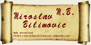 Miroslav Bilimović vizit kartica